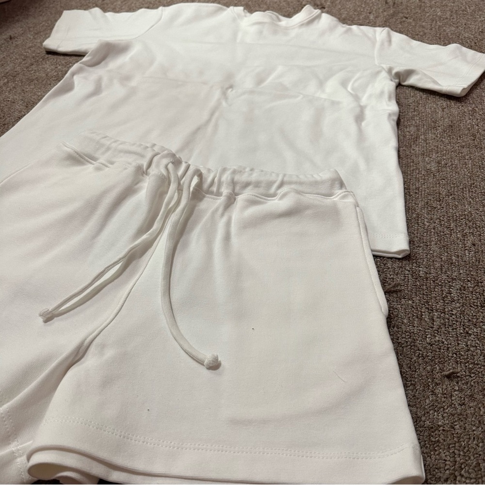 White T-Shirt and Shorts Set